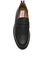 Thom Browne Rubber Sole Loafer in Black, view 4, click to view large image.