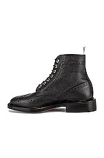 Thom Browne Wingtip Leather Boots in Black, view 5, click to view large image.