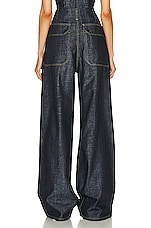 THE MANNEI Aspos Pant in Dark Blue, view 3, click to view large image.