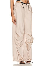 THE MANNEI Ajos Parachute Pant in Taupe, view 3, click to view large image.