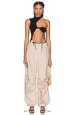 THE MANNEI Ajos Parachute Pant in Taupe, view 5, click to view large image.