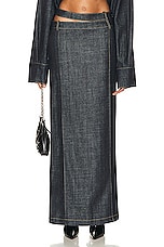 THE MANNEI Ararat Maxi Skirt in Dark Blue, view 1, click to view large image.