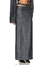 THE MANNEI Ararat Maxi Skirt in Dark Blue, view 2, click to view large image.