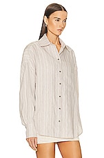 THE MANNEI Bilbao Shirt in Beige, view 3, click to view large image.