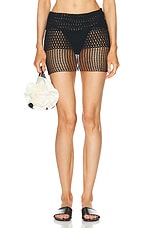 Tropic of C Gal Corchet Mini Skirt in Black, view 1, click to view large image.