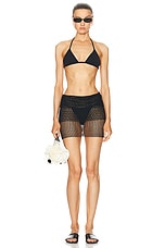 Tropic of C Gal Corchet Mini Skirt in Black, view 4, click to view large image.
