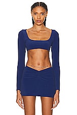 Tropic of C Baby C Long Sleeve Top in Indigo, view 1, click to view large image.
