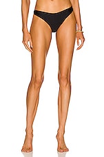 Tropic of C Reversible Curve Bikini Bottom in Black Shine, view 1, click to view large image.