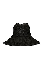 Toteme Paper Straw Hat in Black, view 1, click to view large image.