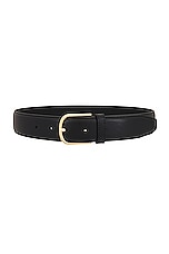 Toteme Bold Trouser Belt in Black, view 1, click to view large image.