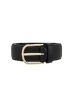 Toteme Bold Trouser Belt in Black, view 3, click to view large image.