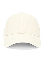 Toteme Leather Trim Cotton Cap in Pebble, view 1, click to view large image.