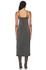 Toteme Front Split Crepe Cami Dress in Lead, view 3, click to view large image.