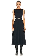 Toteme Boat Neck Jersey Dress in Navy Melange, view 1, click to view large image.