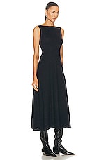 Toteme Boat Neck Jersey Dress in Navy Melange, view 2, click to view large image.