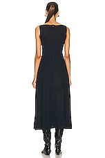 Toteme Boat Neck Jersey Dress in Navy Melange, view 3, click to view large image.