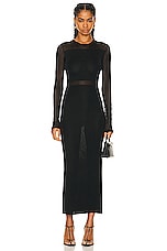 Toteme Semi Sheer Knitted Cocktail Dress in Black, view 1, click to view large image.