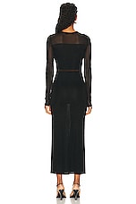 Toteme Semi Sheer Knitted Cocktail Dress in Black, view 3, click to view large image.