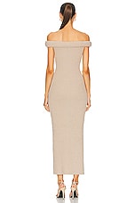 Toteme Off Shoulder Roll Knit Dress in Frost, view 3, click to view large image.