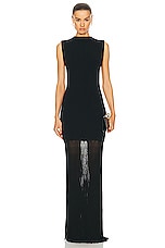 Toteme Plisse Knitted Evening Dress in Black, view 1, click to view large image.