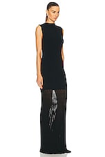 Toteme Plisse Knitted Evening Dress in Black, view 2, click to view large image.