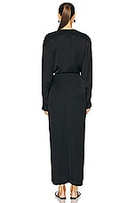 Toteme Satin Knot Dress in Black, view 3, click to view large image.