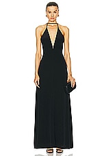 Toteme Double Halter Silk Dress in Black, view 1, click to view large image.