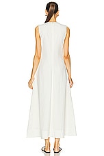 Toteme Fluid V Neck Dress in Off White, view 3, click to view large image.