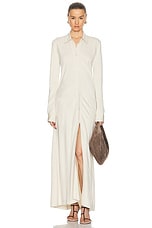 Toteme Flowing Jersey Shirt Dress in Ecru, view 1, click to view large image.
