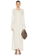 Toteme Flowing Jersey Shirt Dress in Ecru, view 2, click to view large image.