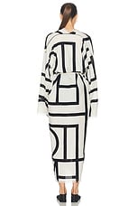 Toteme Monogram Wrap Dress in Ecru & Black, view 4, click to view large image.