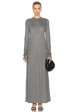 Toteme Long Sleeve Jersey Dress in Grey Melange, view 1, click to view large image.