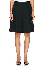 Toteme Straight Tailored Shorts in Black, view 1, click to view large image.