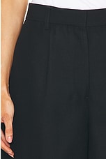 Toteme Straight Tailored Shorts in Black, view 6, click to view large image.