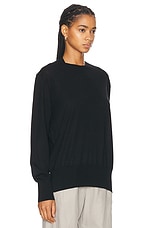 Toteme Crewneck Silk Cashmere Knit Sweater in Black, view 2, click to view large image.