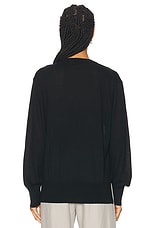 Toteme Crewneck Silk Cashmere Knit Sweater in Black, view 3, click to view large image.