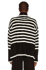 Toteme Signature Stripe Turtleneck Sweater in Black Stripe, view 3, click to view large image.