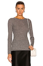 Toteme Mini Cable Merino Knit Sweater in Light Grey Melange | FWRD