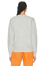 Toteme Crewneck Cotton Sweatshirt in Grey Melange, view 3, click to view large image.