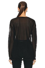 Toteme Semi Sheer Viscose Knit Sweater in Black, view 3, click to view large image.