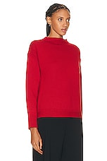 Toteme Wool Guernsey Knit Sweater in Red, view 2, click to view large image.