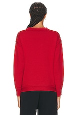 Toteme Wool Guernsey Knit Sweater in Red, view 3, click to view large image.