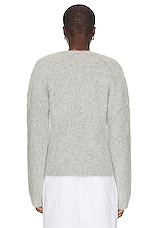 Toteme Petite Alpaca Blend Knit Sweater in Light Grey Melange, view 3, click to view large image.