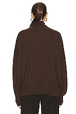 Toteme Cashmere Turtleneck Sweater in Dark Brown, view 3, click to view large image.