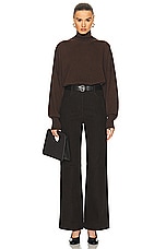 Toteme Cashmere Turtleneck Sweater in Dark Brown, view 4, click to view large image.