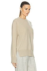 Toteme Crewneck Cashmere Knit Sweater in Fawn, view 2, click to view large image.