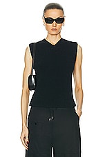 Toteme Sleeveless Terry Knit Vest in Black, view 1, click to view large image.