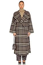 Toteme Signature Double Wool Coat in Check | FWRD