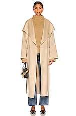 Toteme Signature Wool Cashmere Coat in Eggnog, view 1, click to view large image.