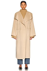 Toteme Signature Wool Cashmere Coat in Eggnog, view 2, click to view large image.